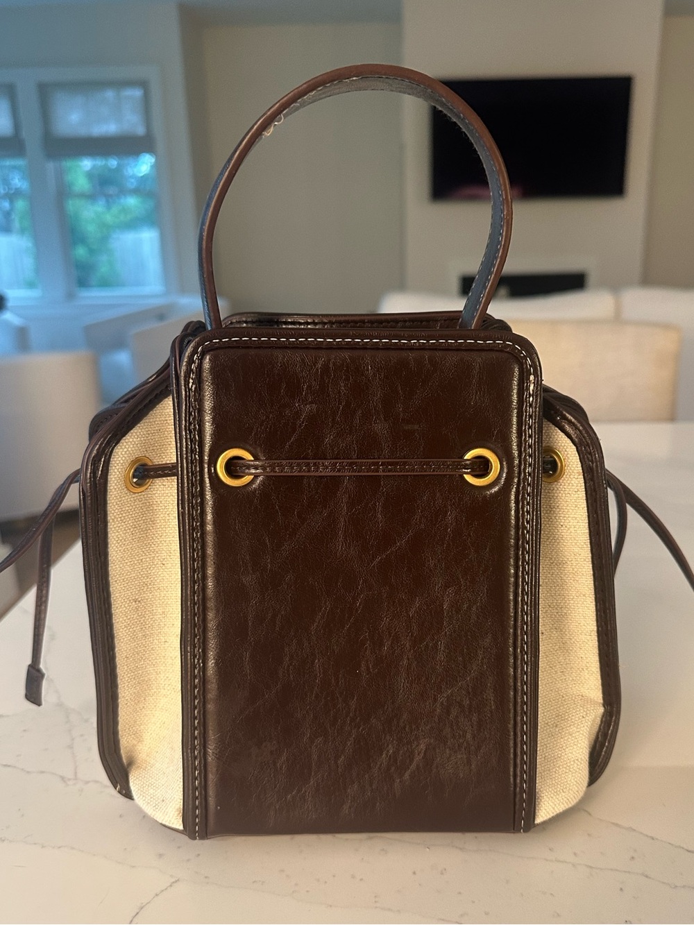 Zara Textured Mini Bucket Bag